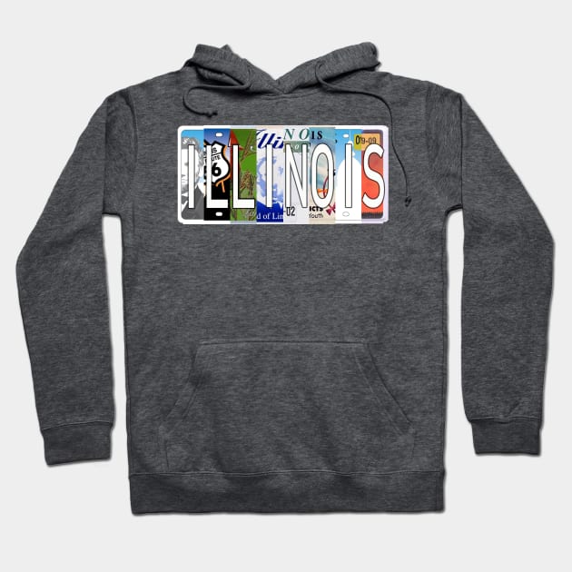 Illinois License Plates Hoodie by stermitkermit